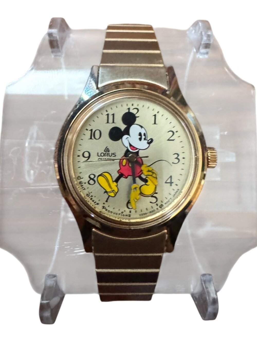 Vintage Lorus Mickey Mouse Watch Gold Tone Bracelet Water Resistant GS100 Disney